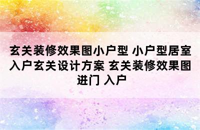 玄关装修效果图小户型 小户型居室入户玄关设计方案 玄关装修效果图 进门 入户